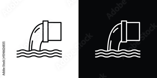 Sewage icon in black. flat graphic vector icon