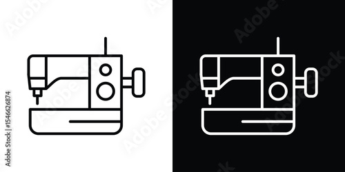 Sewing machine icon in black. flat graphic vector icon