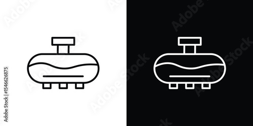 Sewerage tank icon in black. flat graphic vector icon