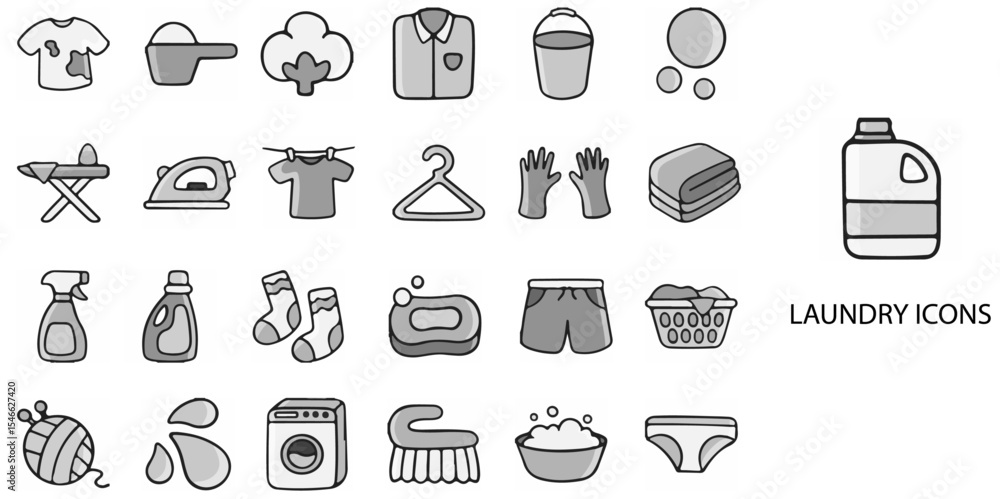 Laundry simple concept 24 hand drawn Grew color icons set .Vector illustration.
Laundry simple concept 24 hand drawn Grew color icons set .Vector illustration.