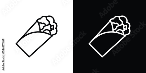 Shawarma icon in black. flat graphic vector icon