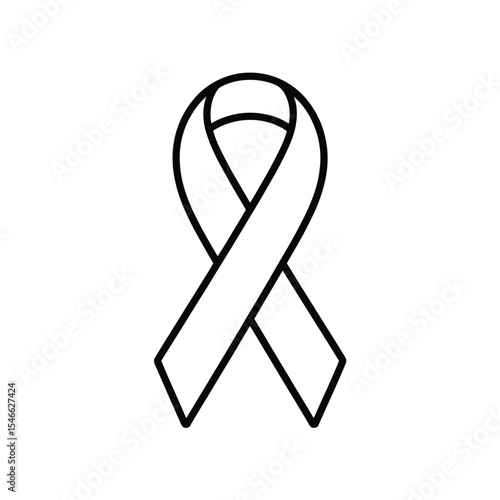 Awareness Ribbon Outline Icon Vector