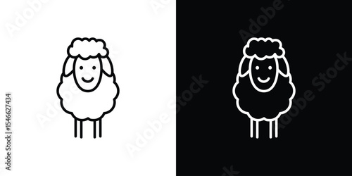 Sheep icon in black. flat graphic vector icon