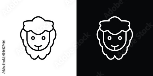Sheep icon in black. flat graphic vector icon