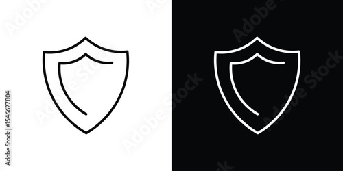 Shield icon in black. flat graphic vector icon