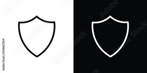 Shield interrogation icon in black. flat graphic vector icon