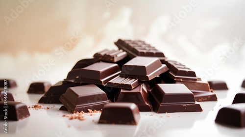 Close Up Chocolate Composition with Natural Light Glow