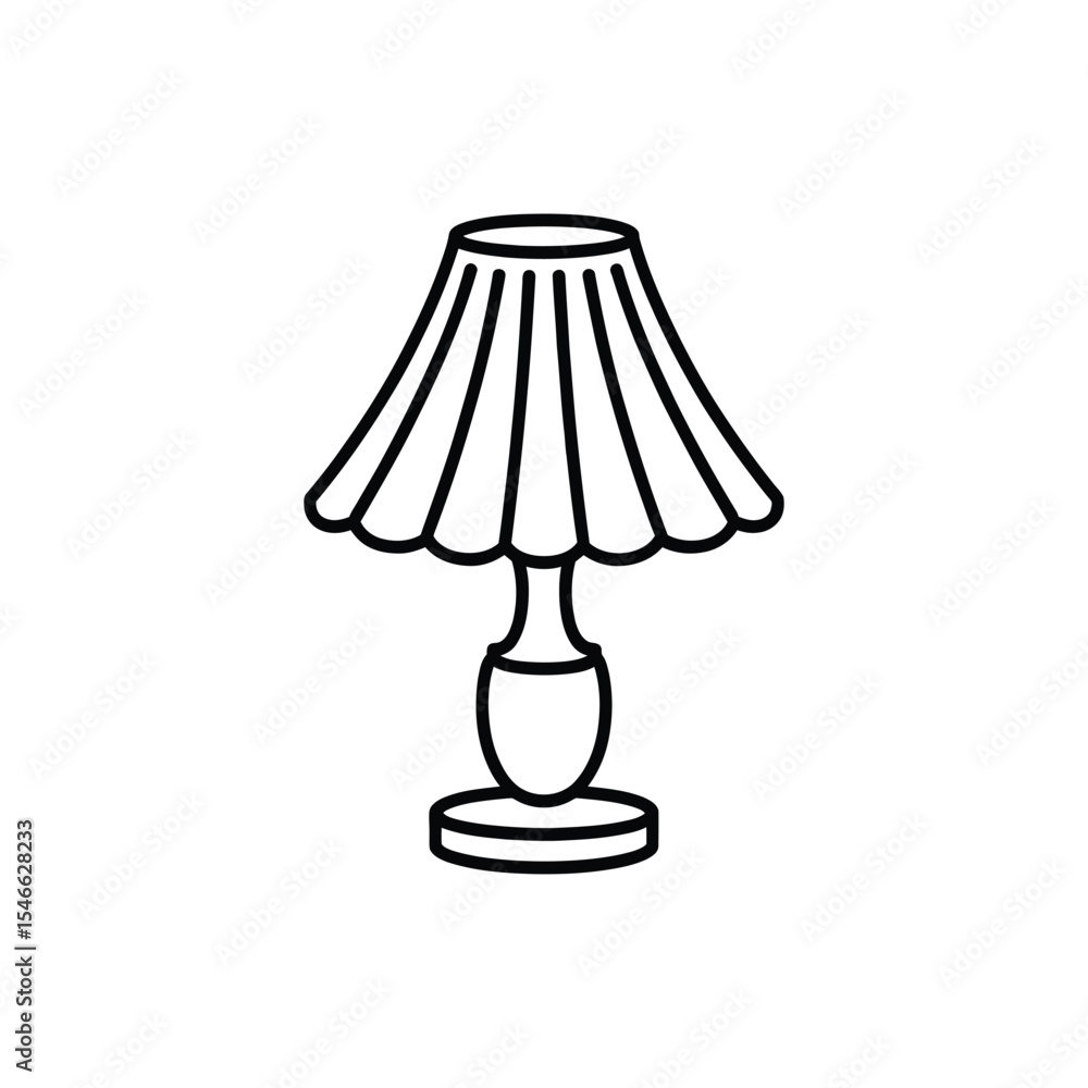 Obraz premium Outline Lamp Icon Vector Illustration