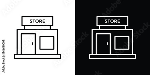 Shop icon in black. flat graphic vector icon