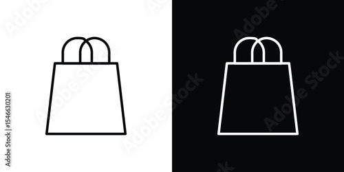Shopping bag icon in black. flat graphic vector icon