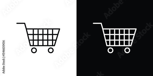 Shopping basket icon in black. flat graphic vector icon