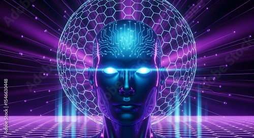 Futuristic AI and Cyber Technology Concept