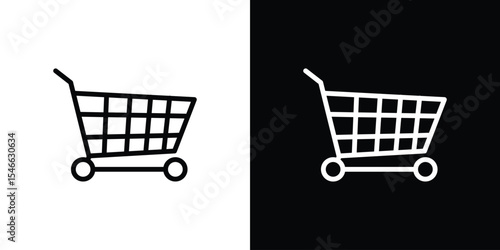 Shopping icon in black. flat graphic vector icon