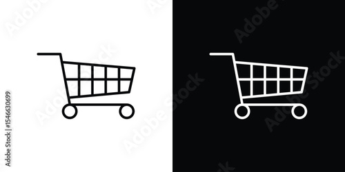 Shopping icon in black. flat graphic vector icon