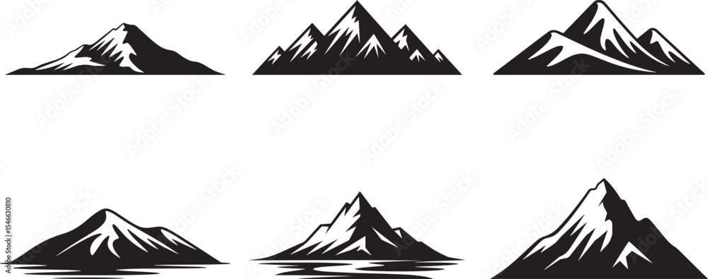 Fototapeta premium Sunset Behind Mountain Silhouette