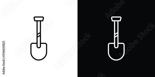 Shovel icon in black. flat graphic vector icon