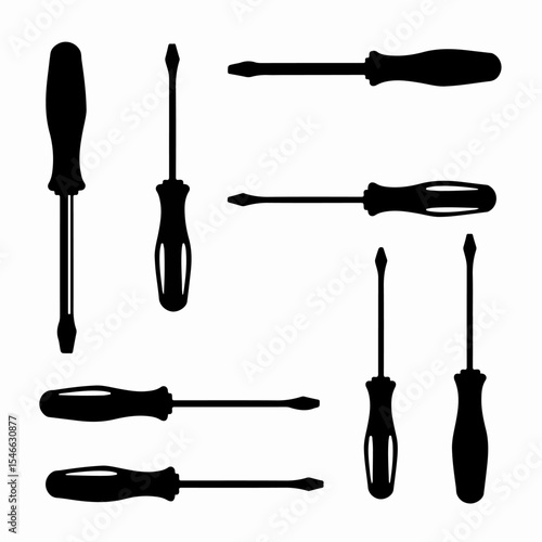 Screwdriver silhouettes tool equipment hardware repair service