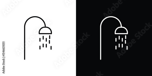 Shower place icon in black. flat graphic vector icon