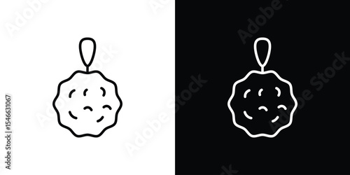 Shower sponge ball icon in black. flat graphic vector icon