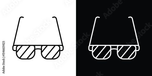 Shutter sunglasses icon in black. flat graphic vector icon