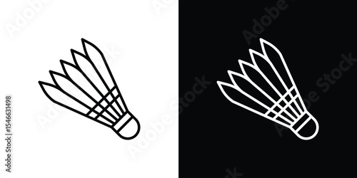 Shuttlecock icon in black. flat graphic vector icon