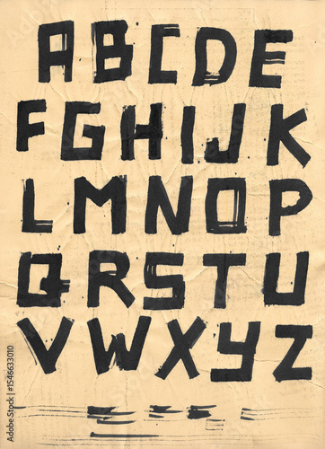 hand drawn alphabet letters simple font