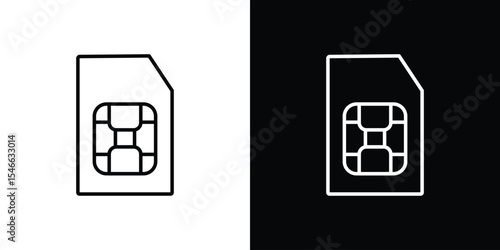 Sim icon in black. flat graphic vector icon