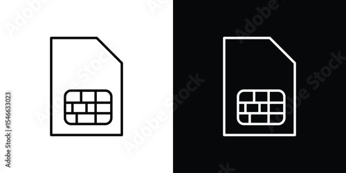 Sim icon in black. flat graphic vector icon