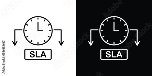 SLA icon in black. flat graphic vector icon