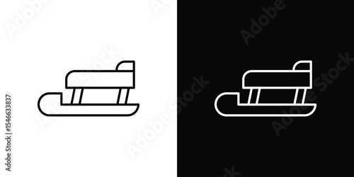 Sled icon in black. flat graphic vector icon