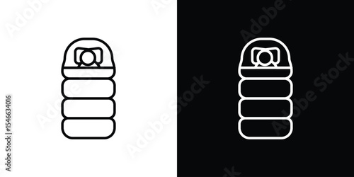 Sleeping bag icon in black. flat graphic vector icon