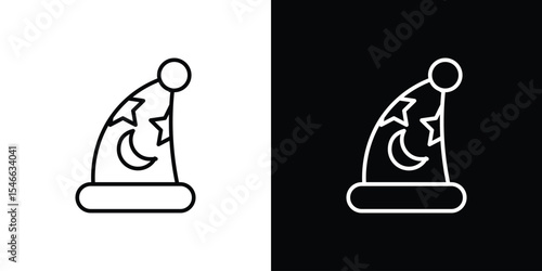 Sleeping Hat icon in black. flat graphic vector icon