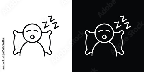 Sleeping icon in black. flat graphic vector icon
