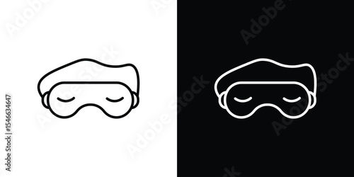 Sleeping mask icon in black. flat graphic vector icon