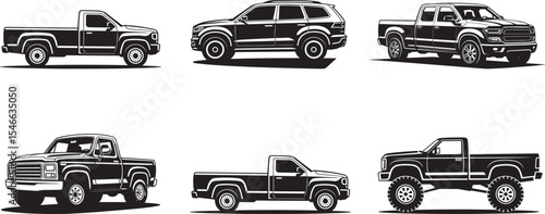 Black Car Silhouettes Set
