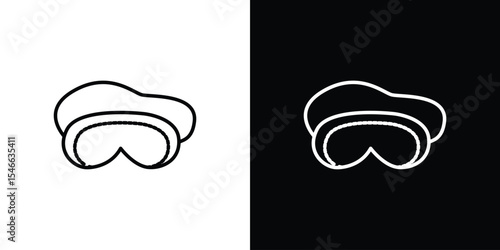 Sleeping mask icon in black. flat graphic vector icon