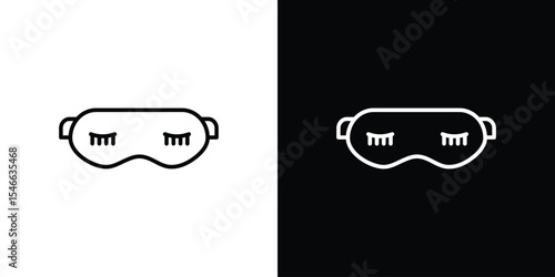 Sleeping mask icon in black. flat graphic vector icon