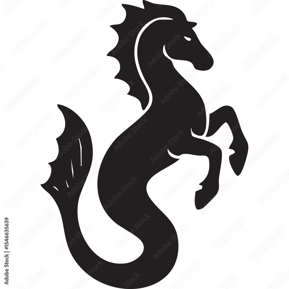 Fototapeta premium Hippocampus silhouette