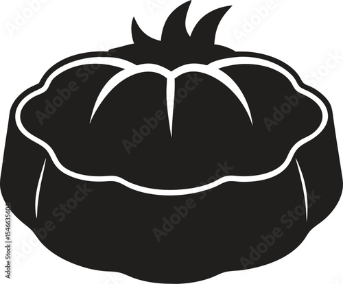 Meatloaf silhouette vector on a white background