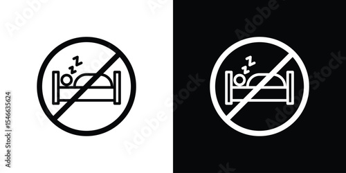 Sleepover ban signs in black. flat graphic vector icon