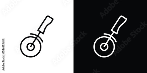 Slicer pizza icon in black. flat graphic vector icon