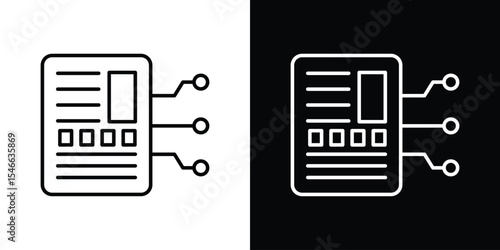 Smart contract icon in black. flat graphic vector icon
