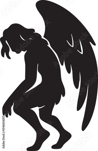 Fallen angel silhouette