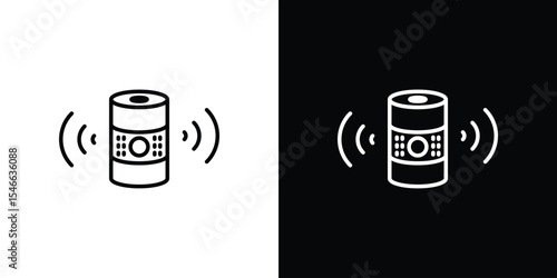 Smart speaker icon in black. flat graphic vector icon