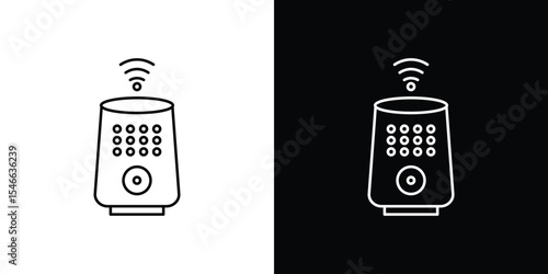 Smart speaker icon in black. flat graphic vector icon