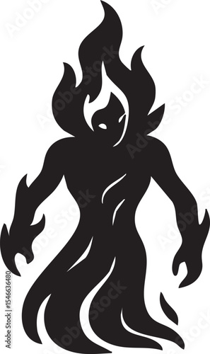 Fire elemental silhouette