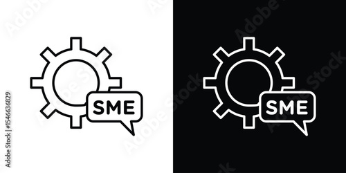 SME icon in black. flat graphic vector icon
