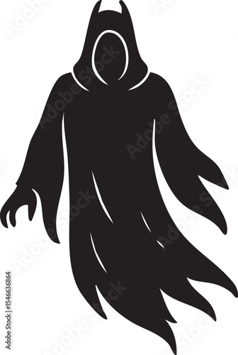 Hooded ghost silhouette