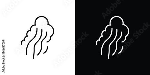 Smoke icon in black. flat graphic vector icon
