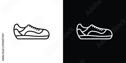 Sneaker icon in black. flat graphic vector icon